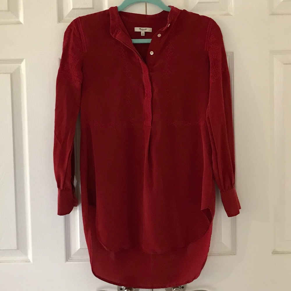 Women's Red Long Sleeve Top